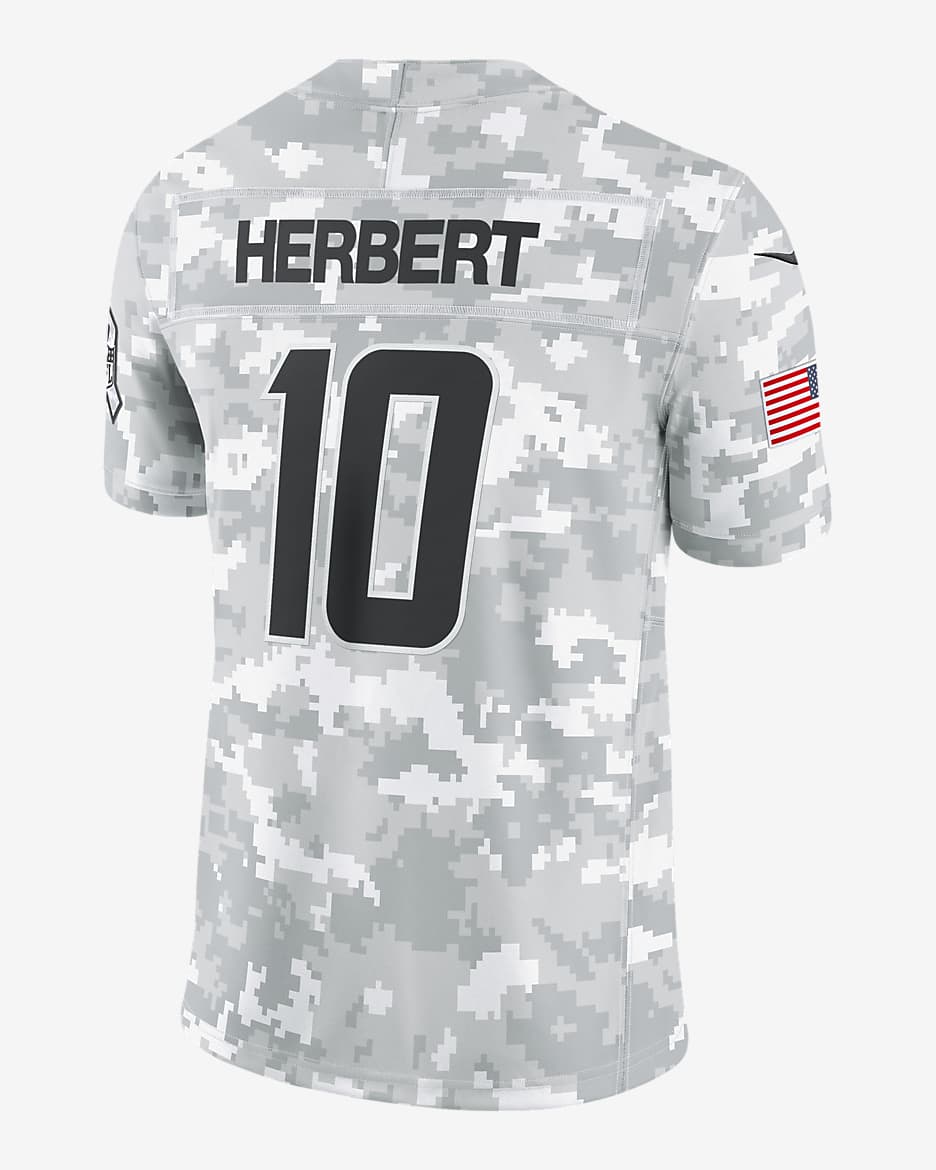 Justin Herbert Los Angeles Chargers Salute to Service Men s Nike Dri FIT NFL Limited Jersey. Nike